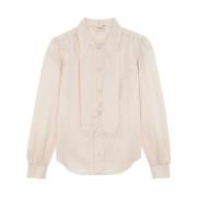 Lavallière Zijden Blouse Saint Laurent , Beige , Dames