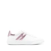 Witte Casual Gesloten Platte Sneakers Hogan , White , Dames