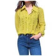 Nicole Gerimpelde Viscose Blouse Mason's , Green , Dames