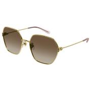 Gold/Brown Shaded Sunglasses Gucci , Yellow , Dames