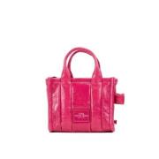 Magenta Crinkle Micro Tote Crossbody Tas Marc Jacobs , Pink , Dames