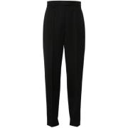 Zwarte wollen broek met hoge taille Prada , Black , Dames