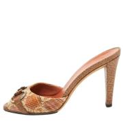 Pre-owned Raffia sandals Gucci Vintage , Brown , Dames