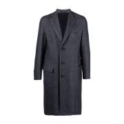 Blauwe Casual Overjas Solferino Dou Brioni , Blue , Heren