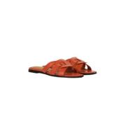 Gevlochten leren slippers Summum Woman , Orange , Dames