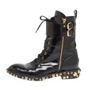 Pre-owned Leather boots Louis Vuitton Vintage , Black , Dames