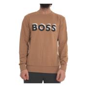 Soleri 07 Crewneck sweatshirt Boss , Beige , Heren
