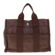 Pre-owned Canvas handbags Hermès Vintage , Brown , Dames