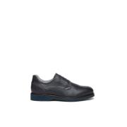 Blauwe leren derby schoenen Nerogiardini , Blue , Dames