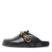 Pre-owned Leather flats Valentino Vintage , Black , Dames