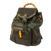 Pre-owned Leather backpacks Gucci Vintage , Green , Dames