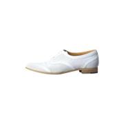 Pre-owned Leather flats Hermès Vintage , White , Dames