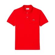 Slim Fit Katoenen Polo Shirt (Rood) Lacoste , Red , Heren