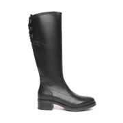 Casual Zwarte Leren Dameslaars Nerogiardini , Black , Dames