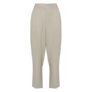 Cropped Trousers Brunello Cucinelli , Gray , Dames