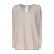 Beige Katoen Elastaan Sweater Max Mara , Beige , Dames