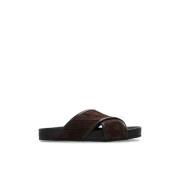 Tarik slides Bottega Veneta , Brown , Heren