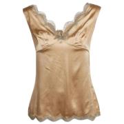 Pre-owned Satin tops Dolce & Gabbana Pre-owned , Brown , Dames
