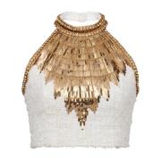 Mouwloze tops Balmain , White , Dames