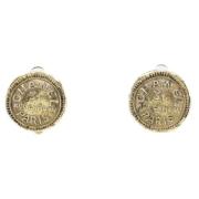 Pre-owned Metal earrings Chanel Vintage , Yellow , Dames