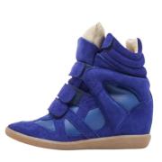 Pre-owned Leather sneakers Isabel Marant Pre-owned , Blue , Dames