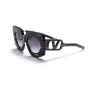 V - Soul Sunglasses Black White Gold Valentino , Multicolor , Dames
