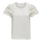 Kant T-Shirt Lente/Zomer Collectie Jacqueline de Yong , White , Dames