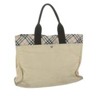 Pre-owned Canvas handbags Burberry Vintage , Beige , Dames