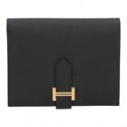 Pre-owned Leather wallets Hermès Vintage , Black , Dames