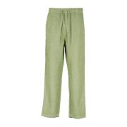 Straight Trousers 120% Lino , Green , Heren