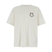 Witte Smiley T-shirt Bluemarble , White , Heren