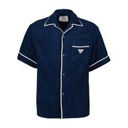Short Sleeve Shirts Prada , Blue , Heren