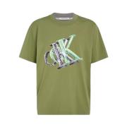 Klassiek T-shirt Calvin Klein , Green , Heren