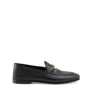 Zwarte Leren Horsebit Loafers Gucci , Black , Dames