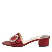 Pre-owned Satin sandals Jimmy Choo Pre-owned , Red , Dames