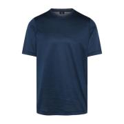 Katoen Melange T-shirt Gemaakt in Italië Barba , Blue , Heren