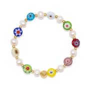 Women's Pearl Bracelet with Assorted Glass Beads Nialaya , Multicolor ...