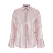 Roze Pailletten Transparante Shirt Federica Tosi , Pink , Dames