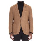 Bruine Jas met Zakken Lardini , Brown , Heren