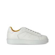 Wit Geperforeerde Leren Sneaker Doucal's , White , Heren