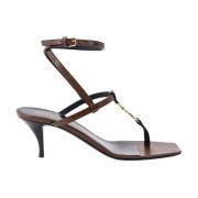 High Heel Sandals Saint Laurent , Brown , Dames