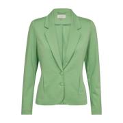 Groene Jersey Blazer met V-hals Freequent , Green , Dames