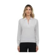 V-hals Polo Alpha Studio , Gray , Dames