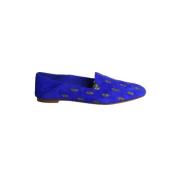 Pre-owned Leather flats Aquazzura Pre-owned , Blue , Dames