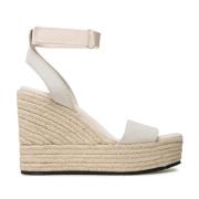 Multicolor Leren Espadrilles Sandalen Calvin Klein , White , Dames