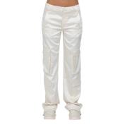 Straight Trousers Dondup , White , Dames