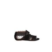 Pre-owned Leather sandals Alaïa Pre-owned , Black , Dames