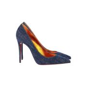 Pre-owned Cotton heels Christian Louboutin Pre-owned , Blue , Dames
