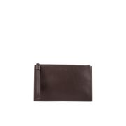 Leren Clutch Tas Orciani , Brown , Dames