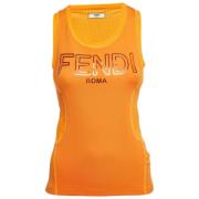 Pre-owned Nylon tops Fendi Vintage , Orange , Dames